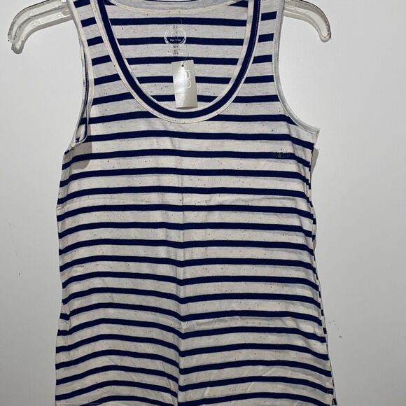 24/7 Maurices Women's White Blue Striped Flecked Forever Tank Top Size XS NWT - Picture 1 of 9